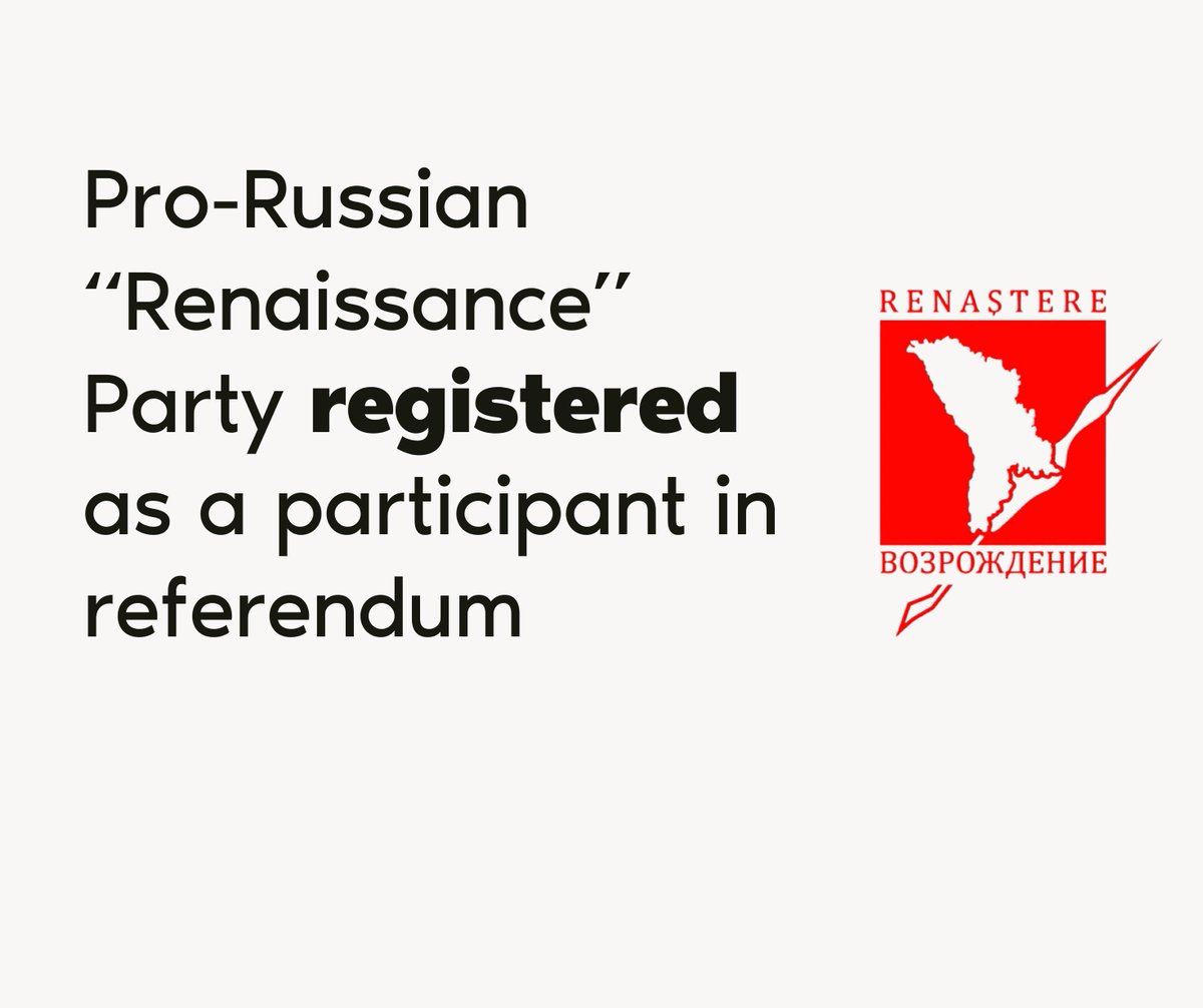 Le parti prorusse  Renaissance, affilié à l'oligarque en fuite Ilan Shor, s'est inscrit comme participant au référendum. Le parti défendra le vote  NON  au référendum sur l'intégration européenne de la Moldavie